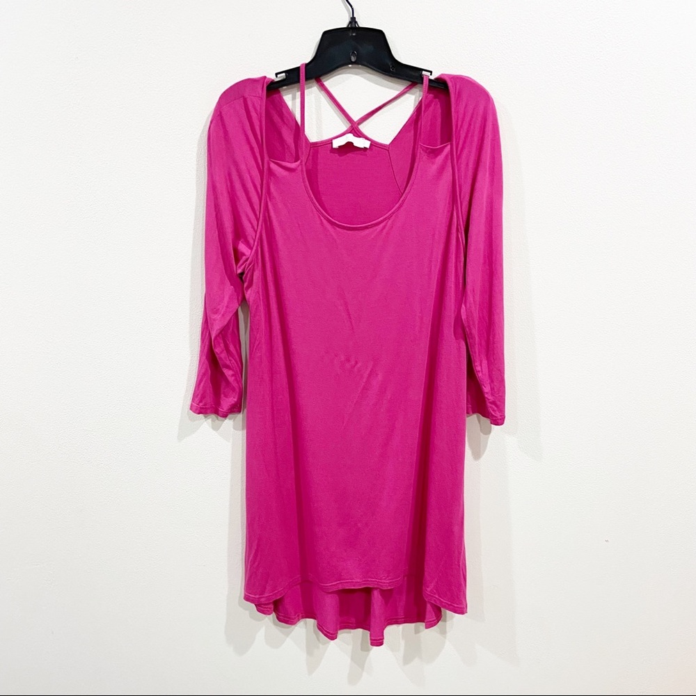 Anne Fontaine scoop neck mini dress pink